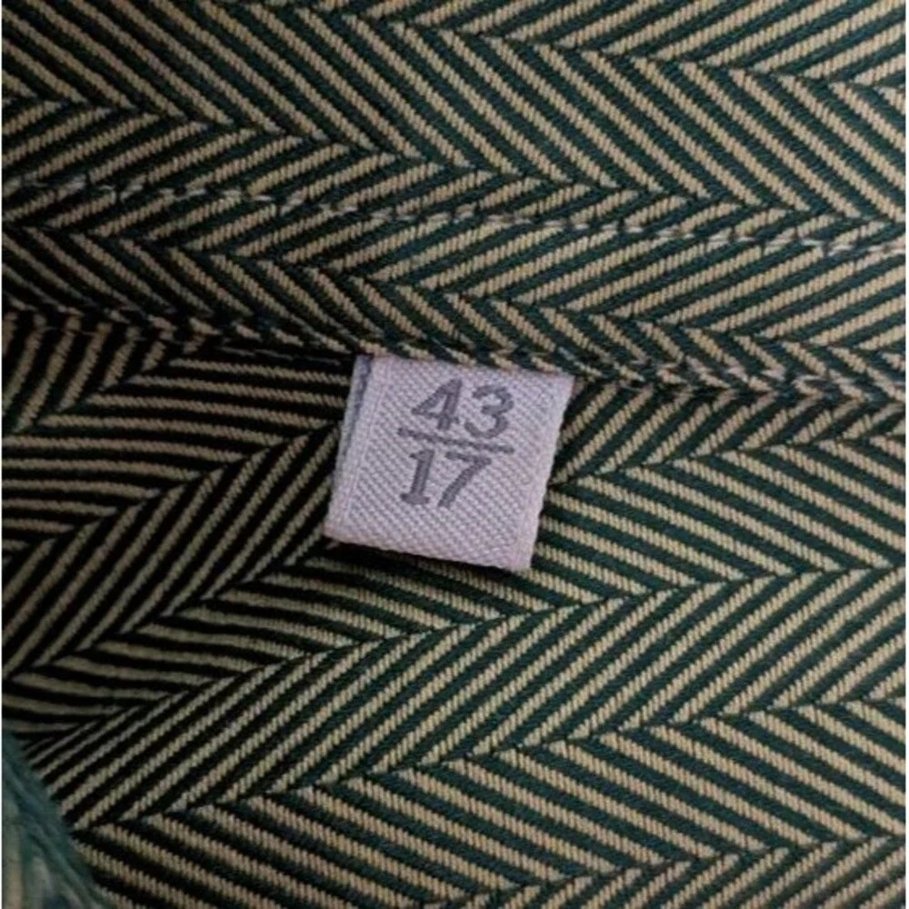 Vintage Gucci Herringbone Weave Long Sleeve Dress Shirt Men's Sz 43/17 Green